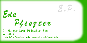 ede pfiszter business card